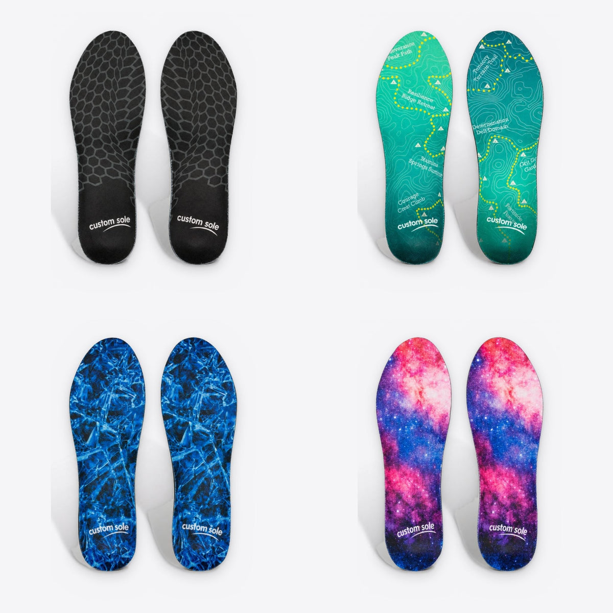 Two insoles, one full length and one shorter, shown as a length choice