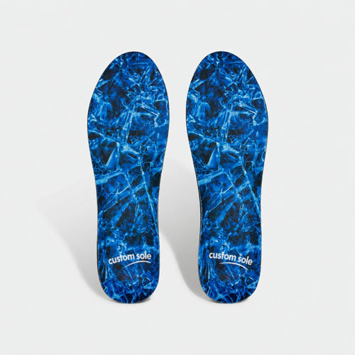 Glacier custom insoles, 3D-printed arch from a phone scan, Full Length or 3/4 Length